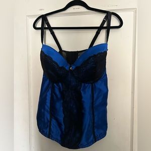 Cacique Blue and Black Corset